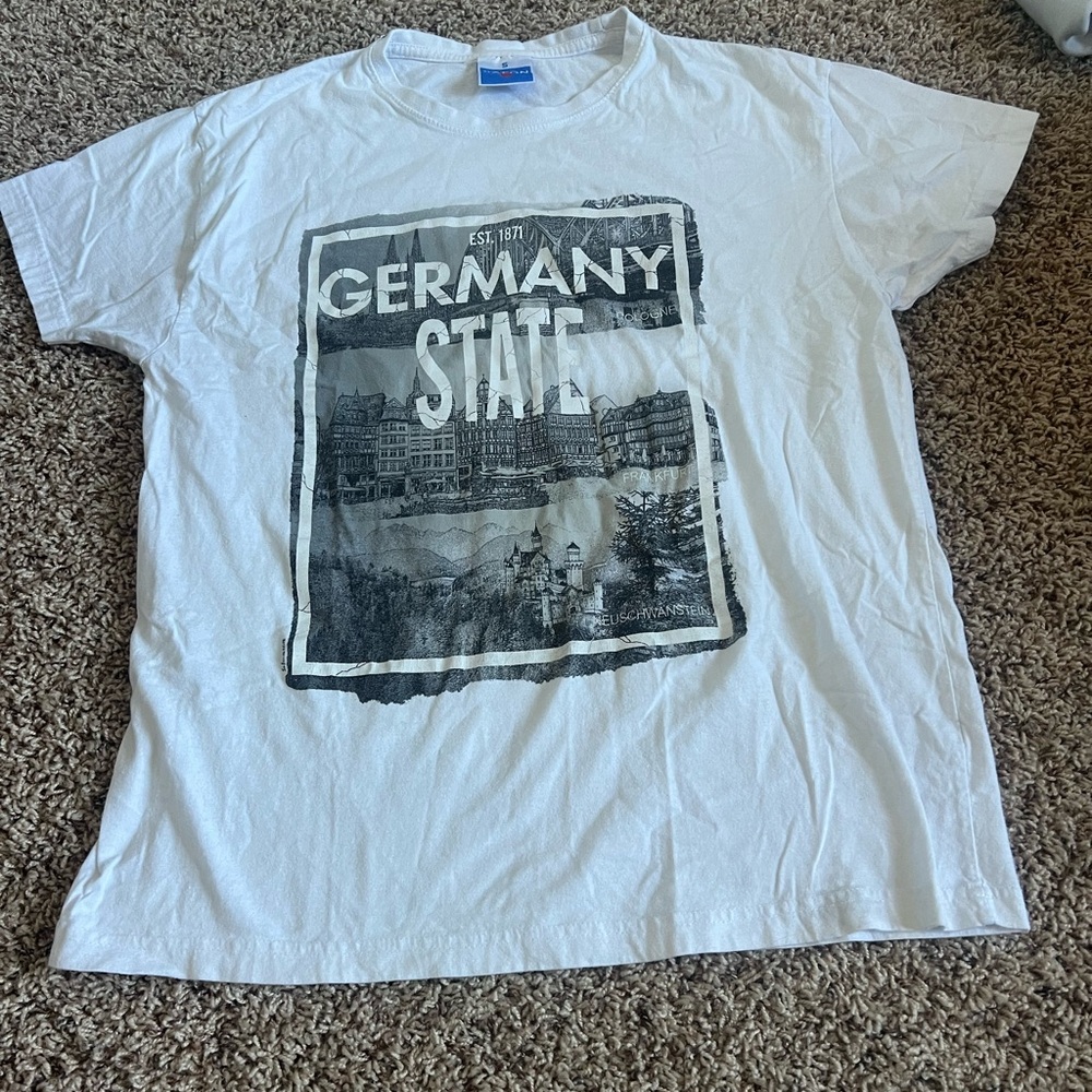 White and black Germany tee streetwear size small